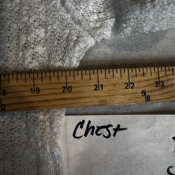 Free people xs Ocean Air Hacci ivory long sleeve gauzy beachy coastal blouse - Picture 4 of 12